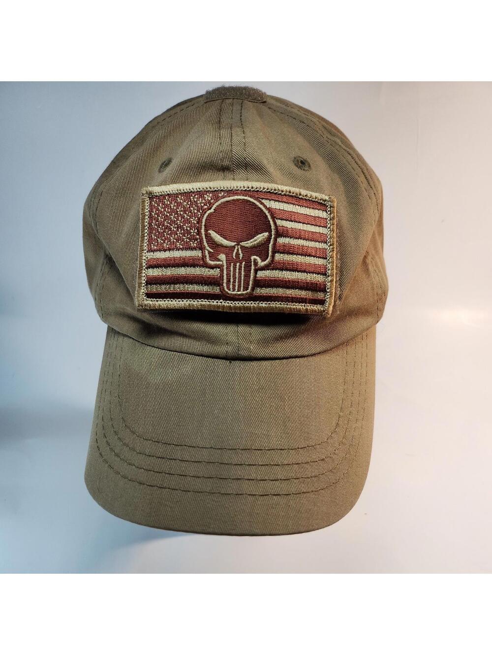 USA Flag Punisher ROTHCO Patch Strap Hat Green Adjustable Flag